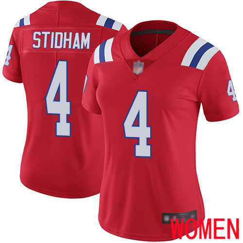 New England Patriots Limited Red Women #4 Jarrett Stidham Alternate NFL Jersey Vapor